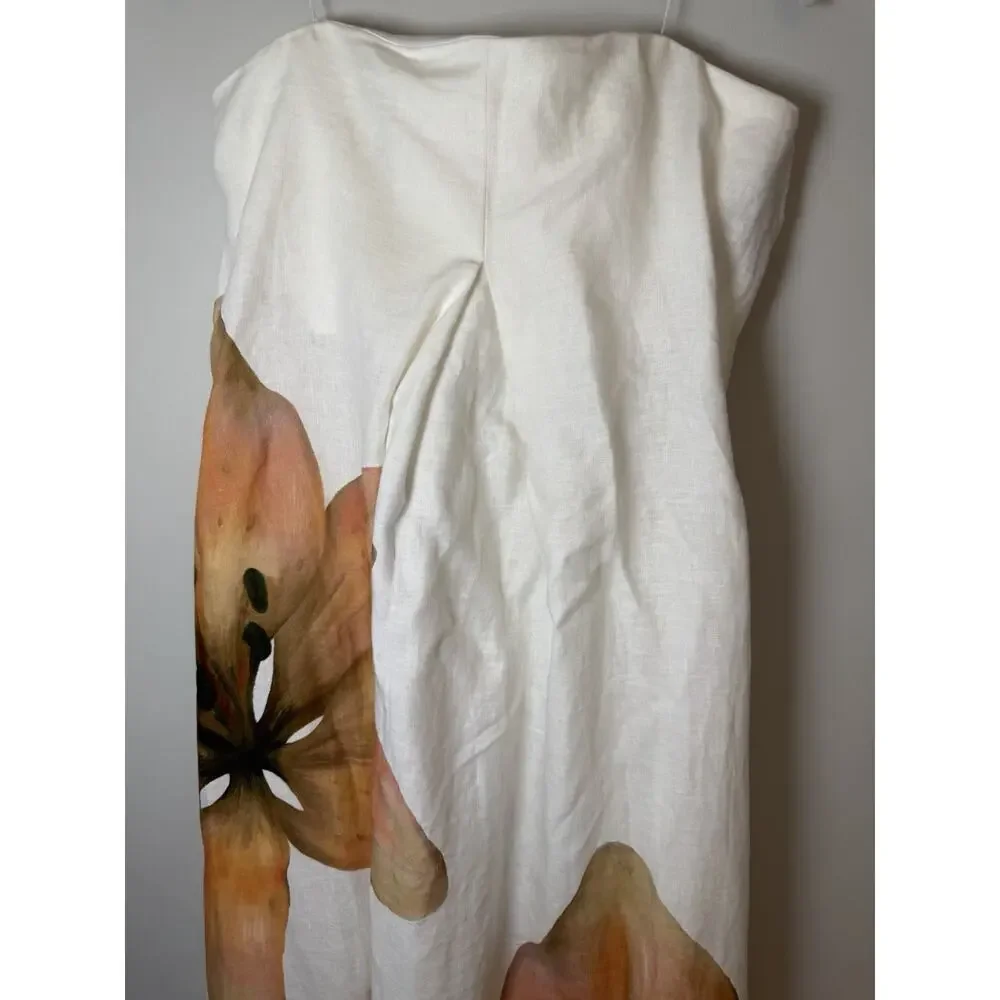 Significant Other Parisa Placed Floral Strapless 100%Linen Maxi Dress Size 6 NEW - Picture 9 of 15